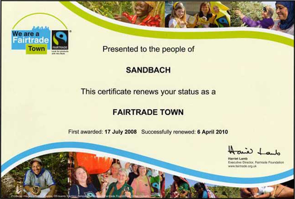 Fairtrade Town Certificate
